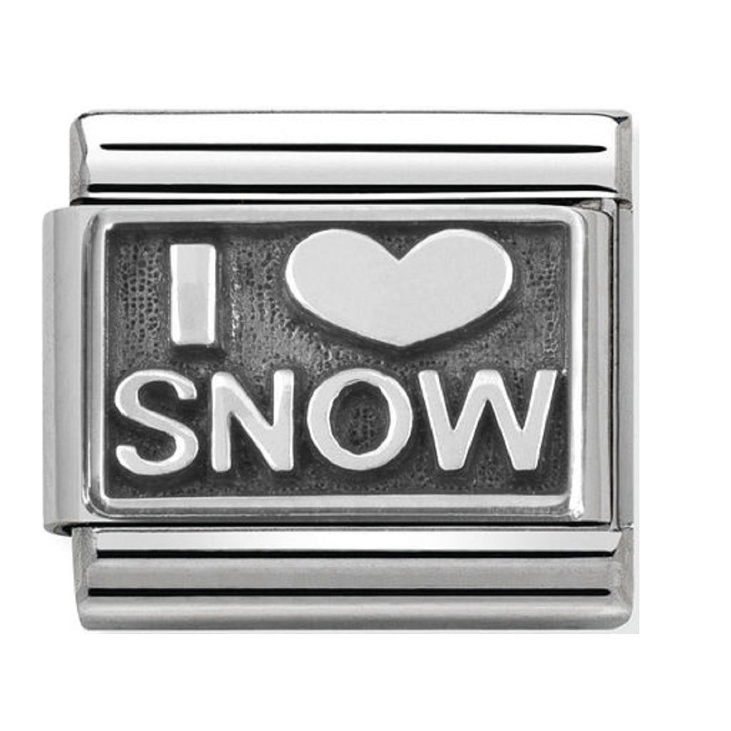 Nomination Charms Oxidized Silver I love Snow