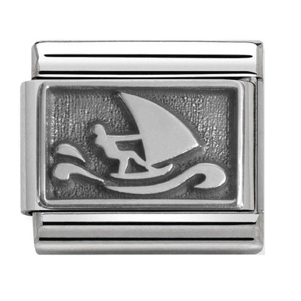 Nomination Charms Oxidized Silver Wind Surfer