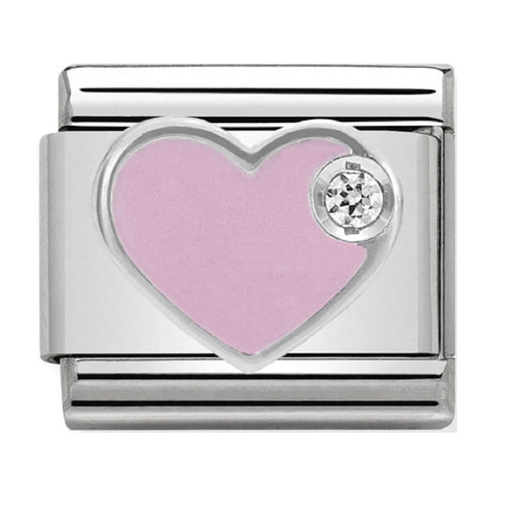 Nomination Charms Pink Heart Silver Shine