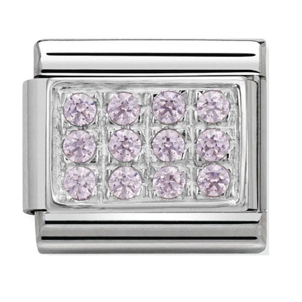 Nomination Charms Pink Pave Silver Shine