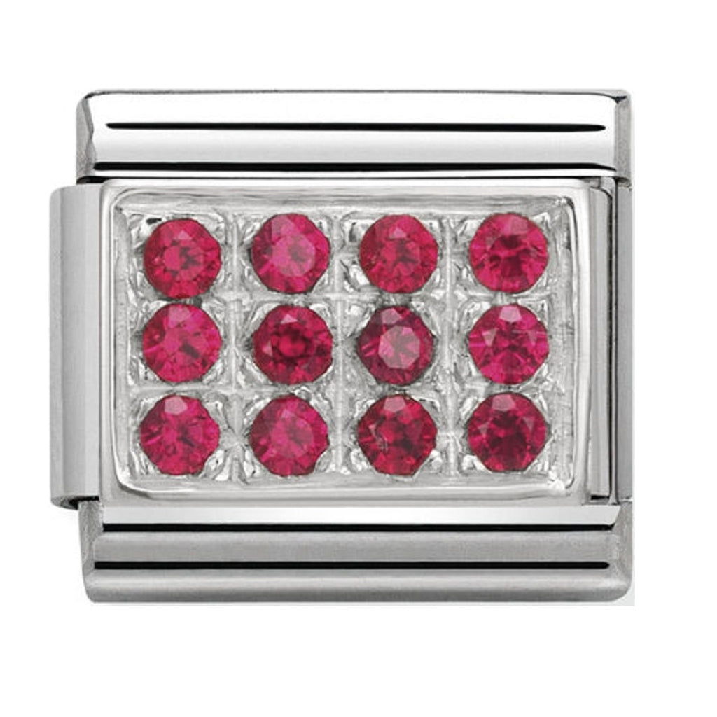 Nomination Charms Red Pave Silver Shine