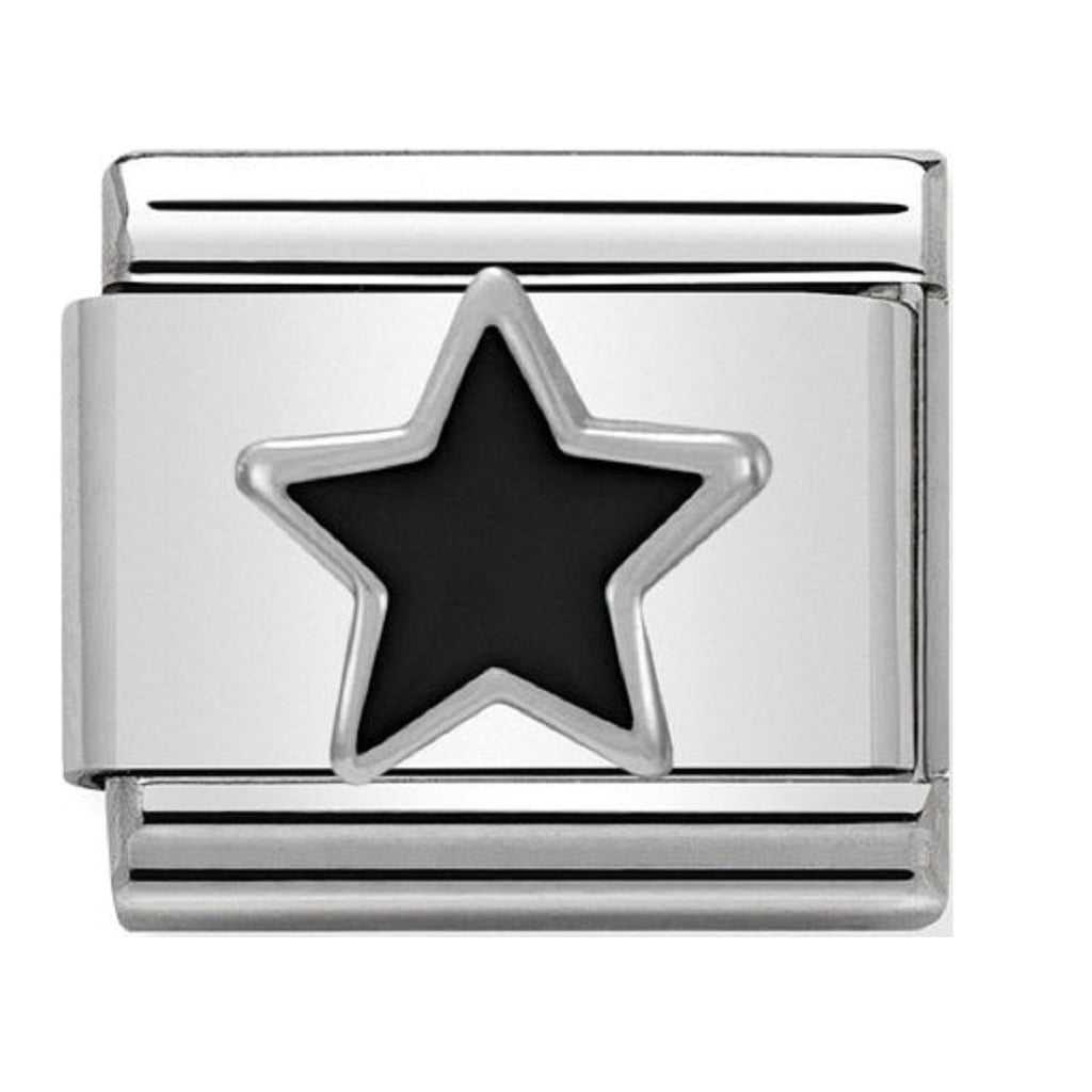 Nomination Charms Silver and Enamel Black Star