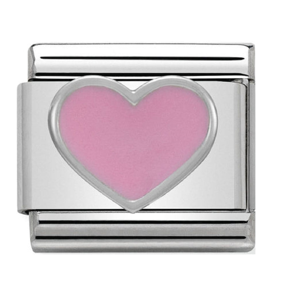 NOMINATION CHARMS SILVER AND ENAMEL PINK HEART 330202-18