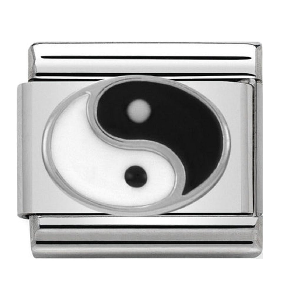 Nomination Charms Silver and enamel Ying Yang