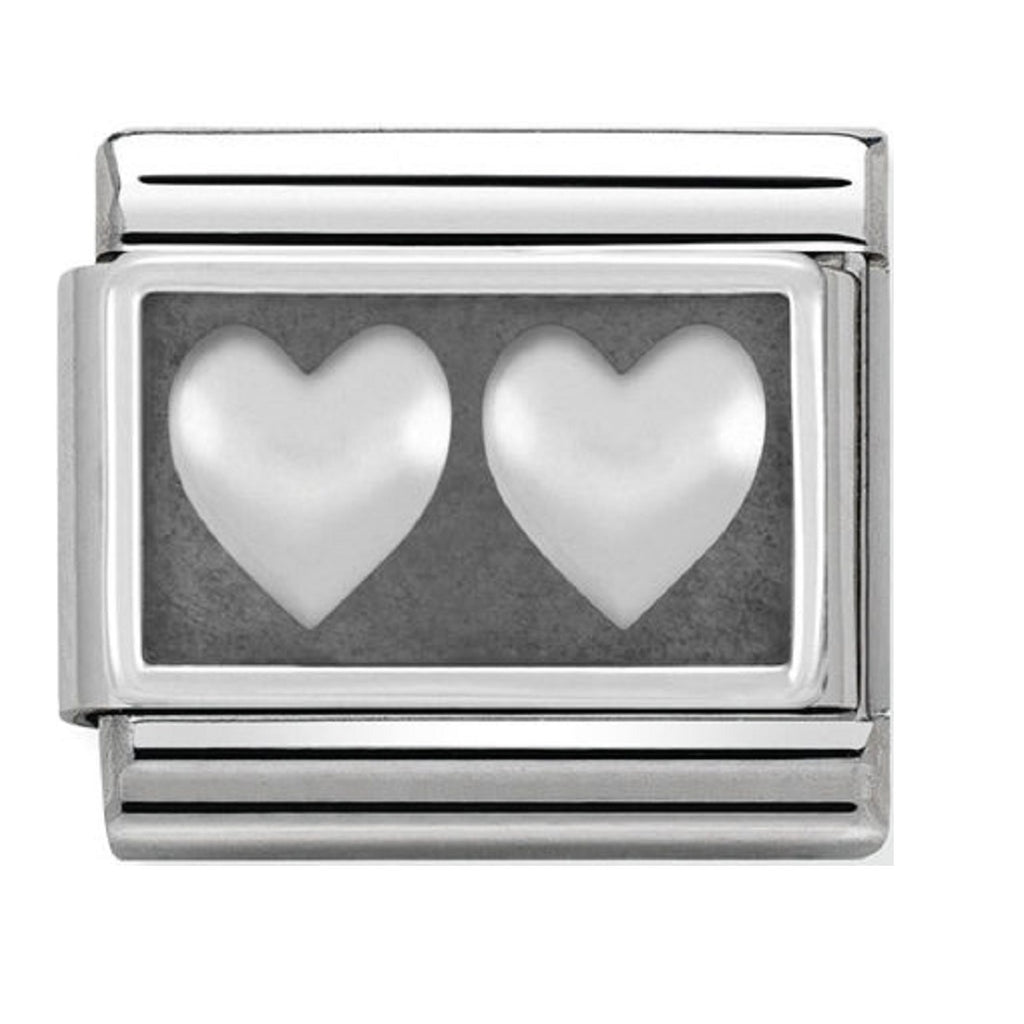 Nomination Charms Silver Double Hearts Silver Shine