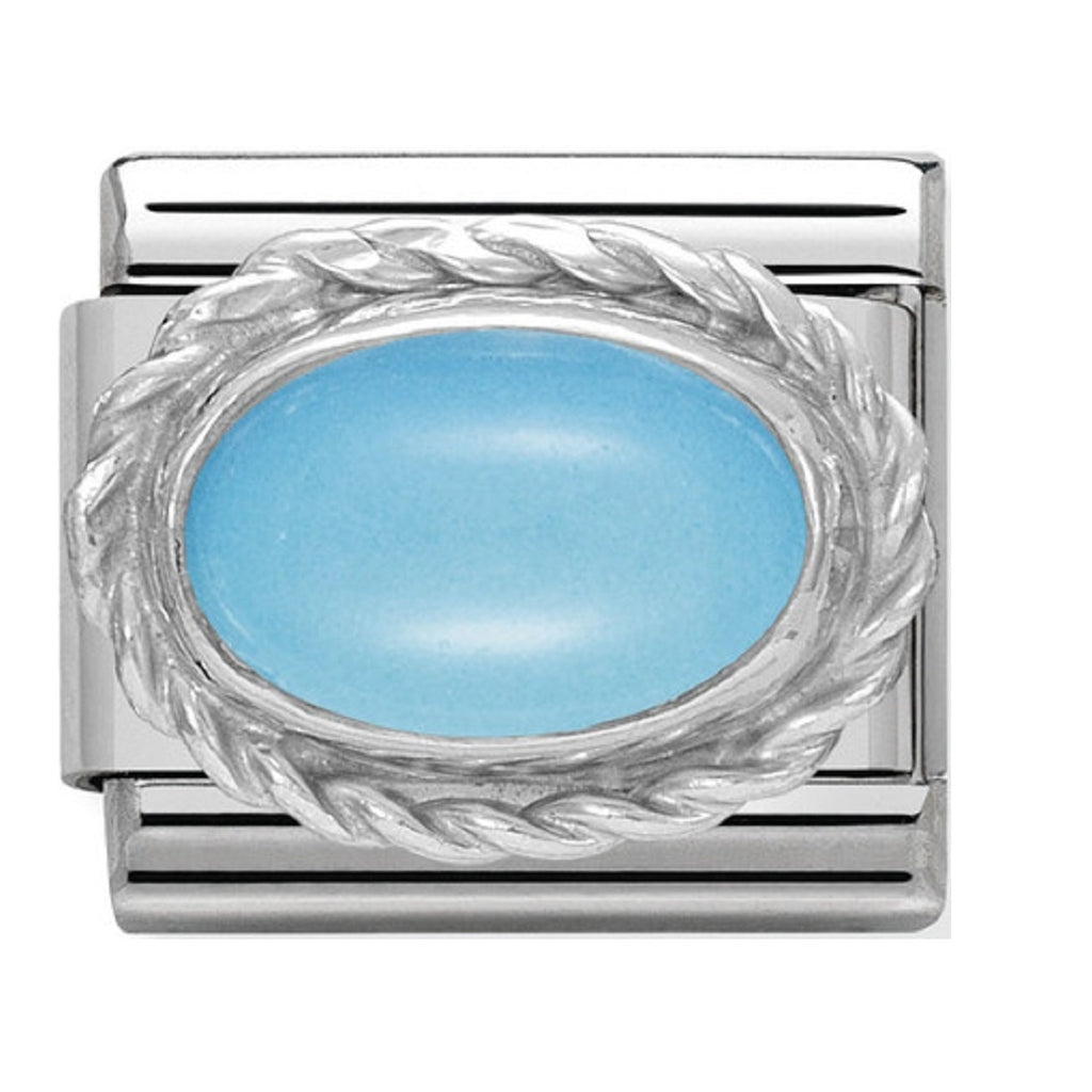 Nomination Charms Turquoise Oval Stone Silver Shine