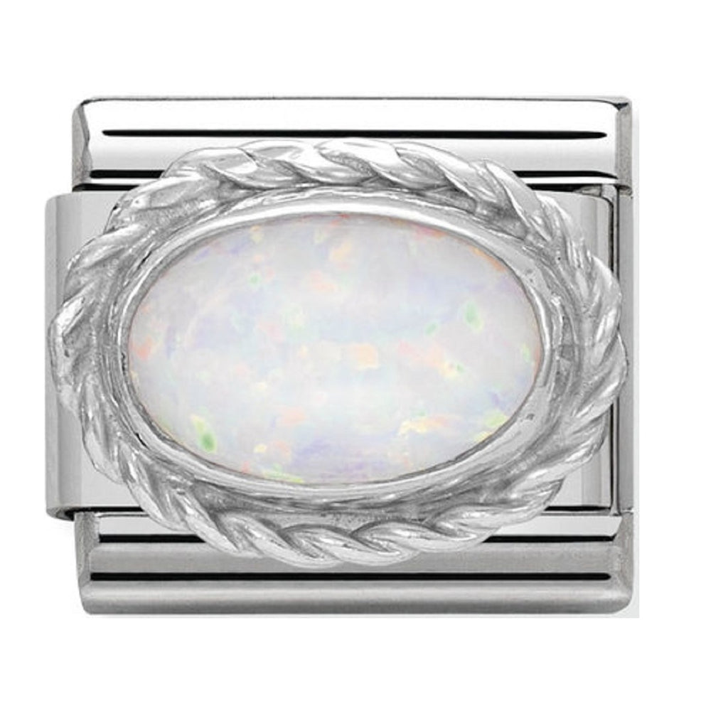 Nomination Charms White Opal Oval with Silver