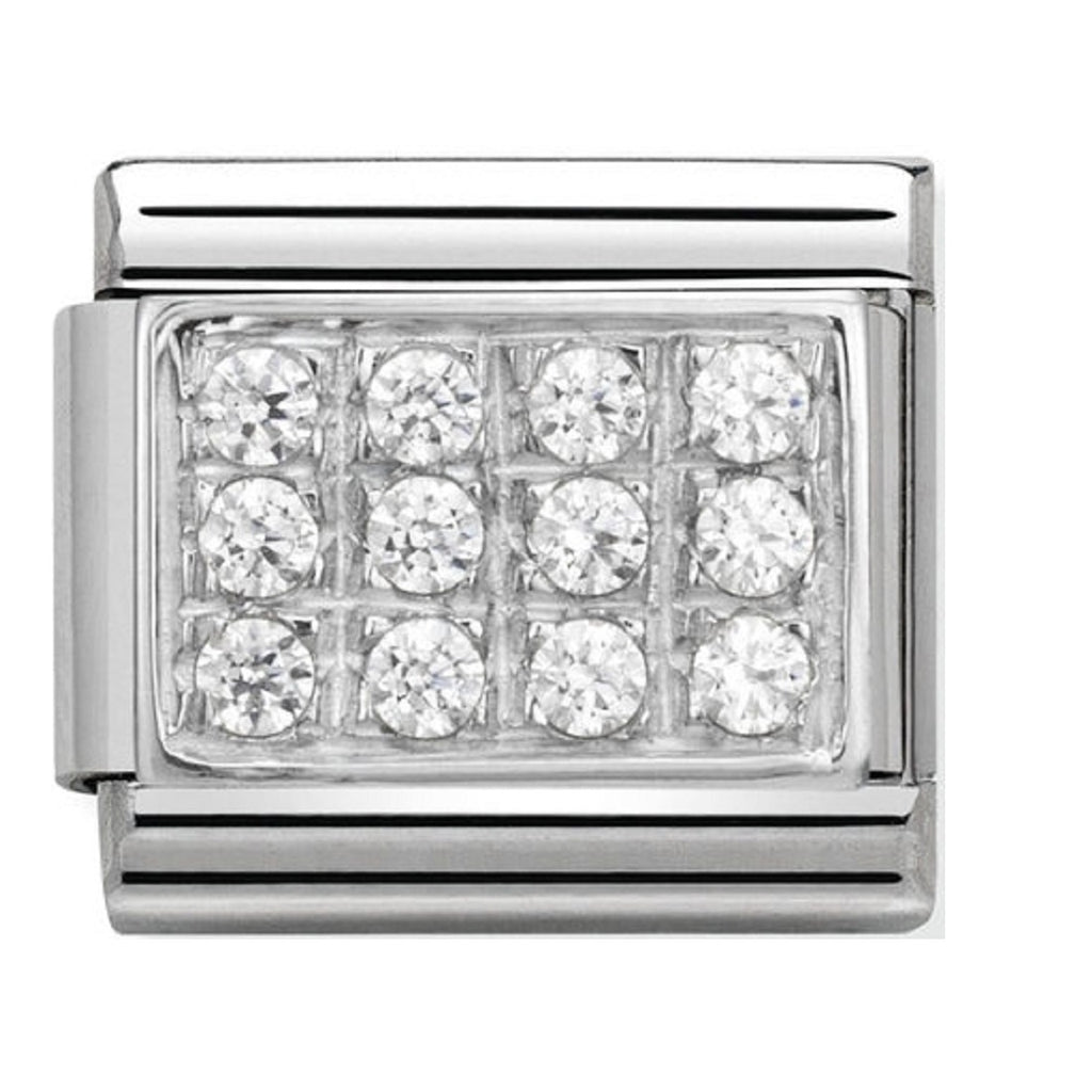 Nomination Charms White Pave Silver Shine