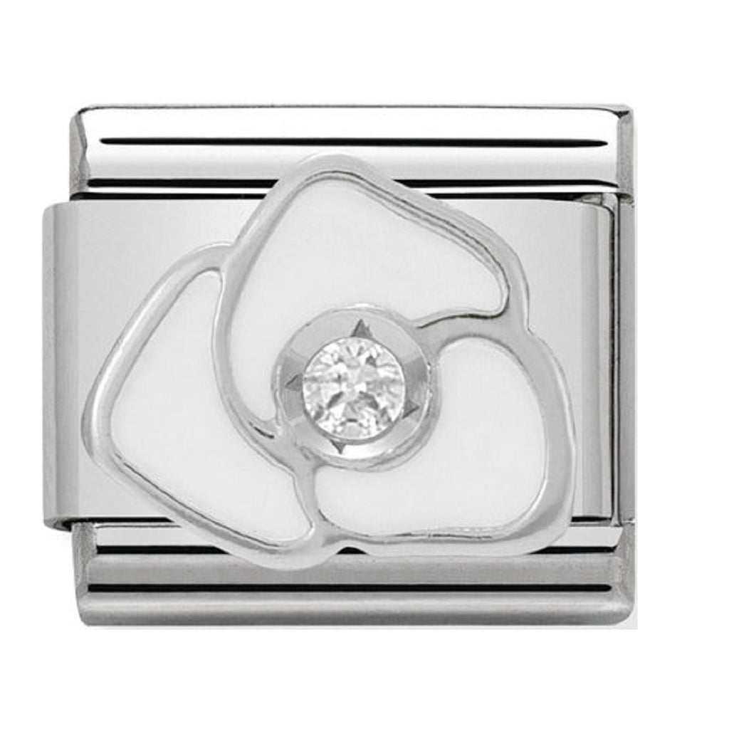 Nomination Charms White Rose Silver Shine 330305-06
