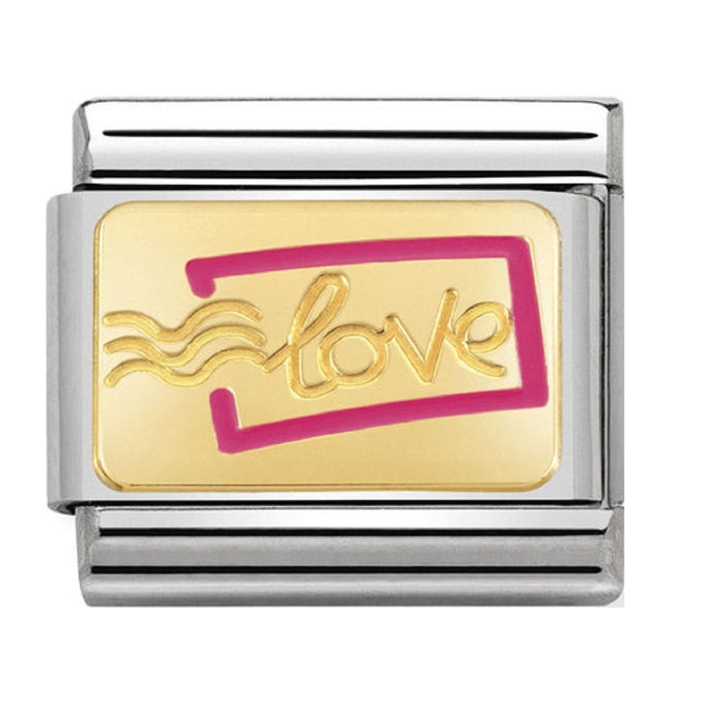 Nomination 18ct Gold Love Stamp Charm 030284-16