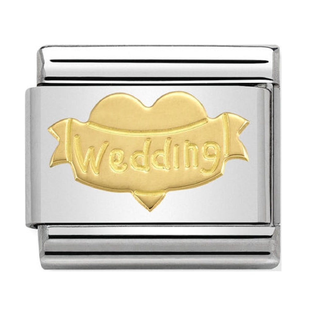 Nomination 18ct Gold Wedding Heart Charm 030162-32