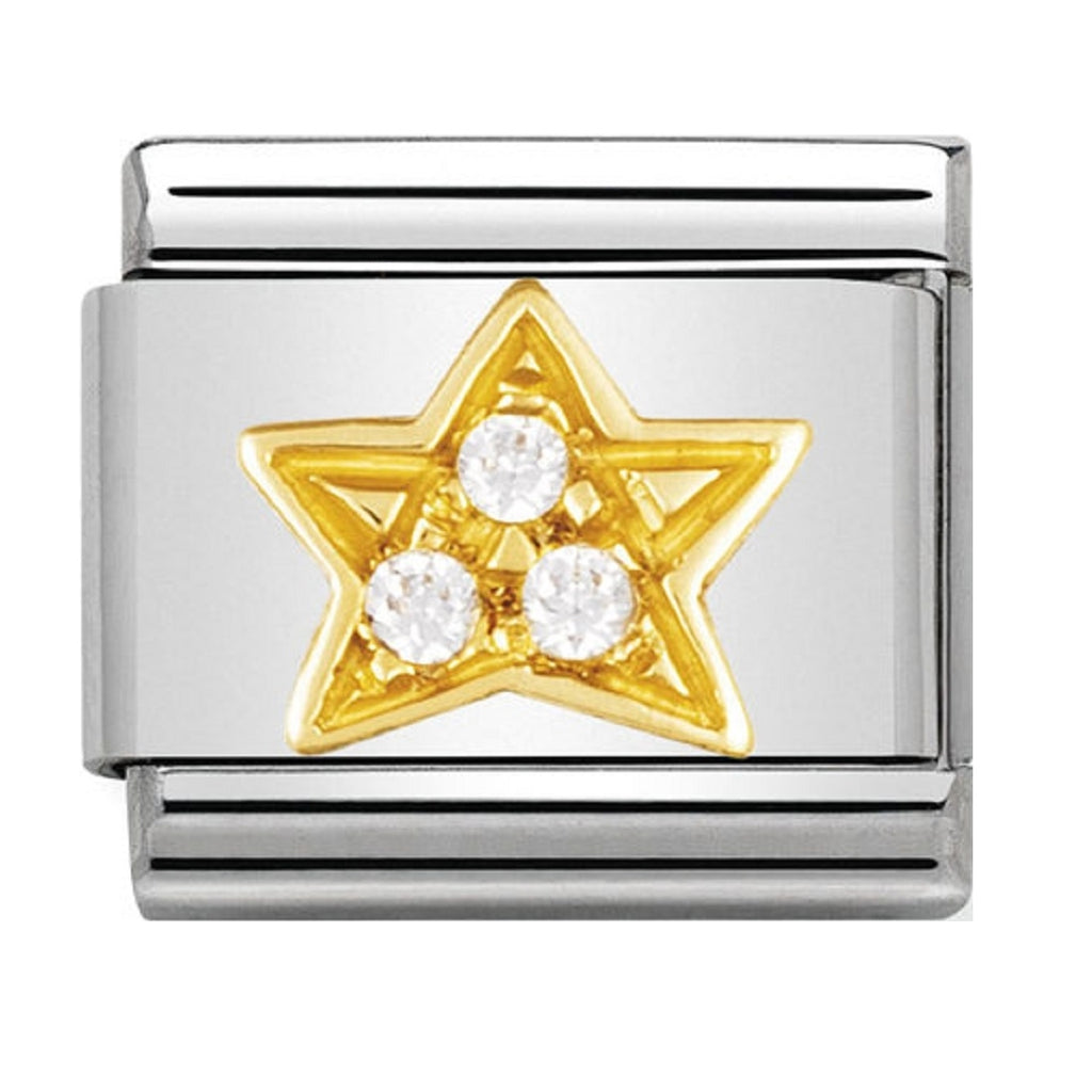 Nomination Charms 18ct and CZ White Star