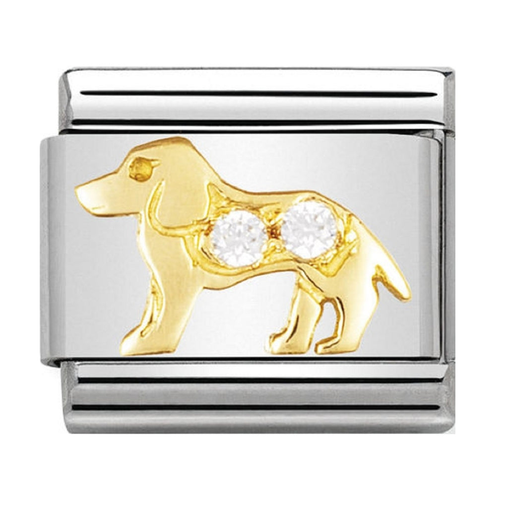 Nomination Charms 18ct and CZ Dog