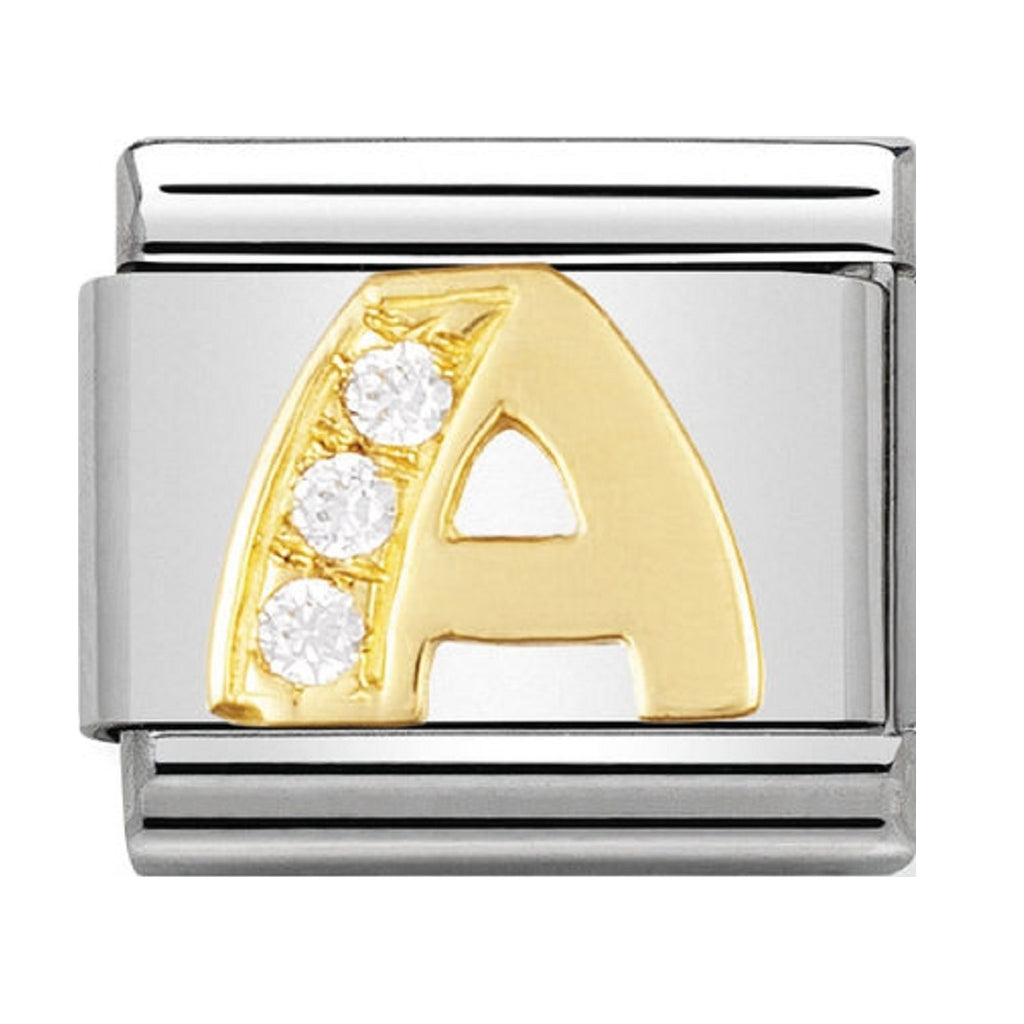 Nomination Charms 18ct and CZ letter A