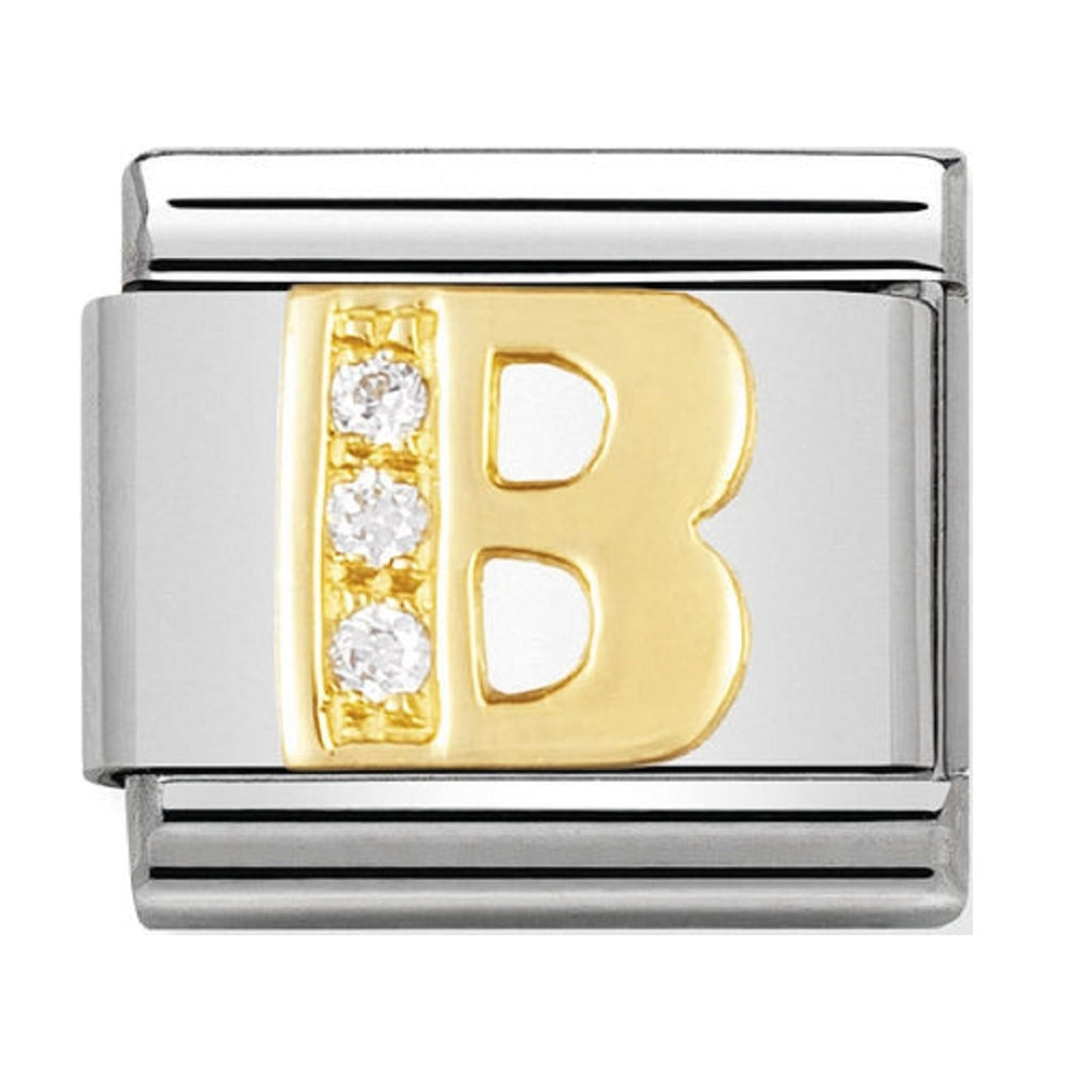 Nomination Charms 18ct and CZ Letter B
