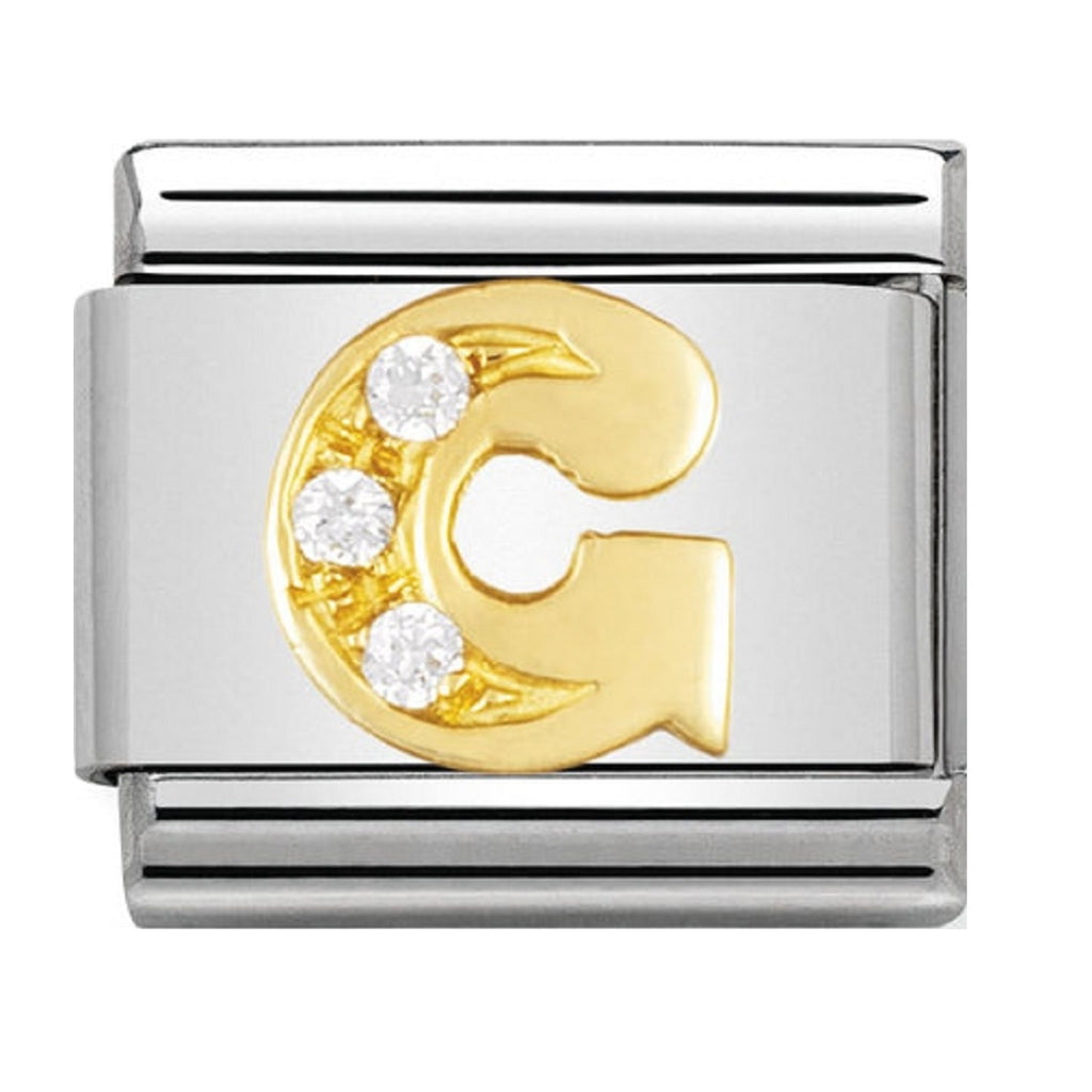 Nomination Charms 18ct and CZ Letter G