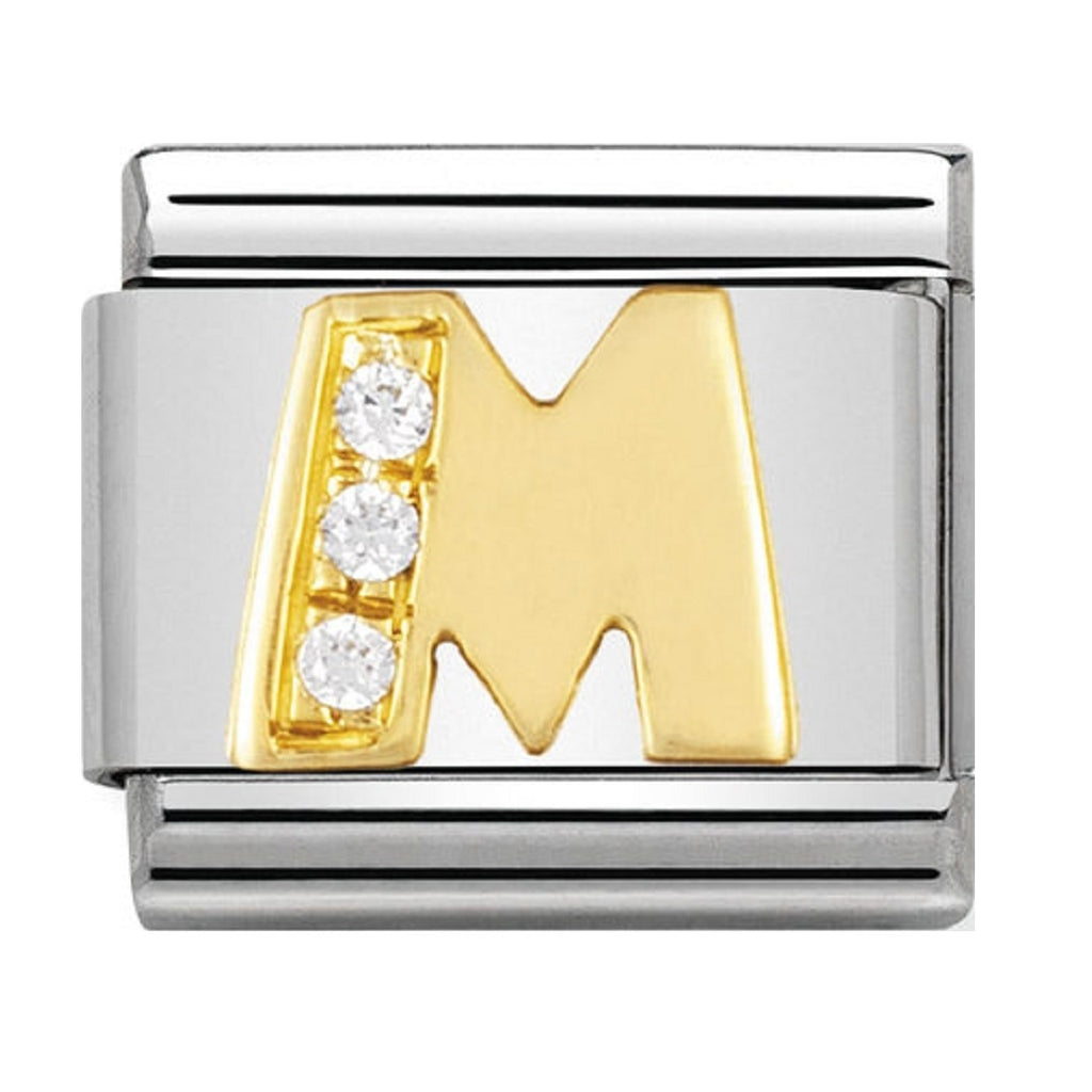 Nomination Charms 18ct and CZ Letter M