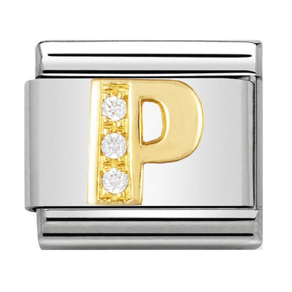 Nomination Charms 18ct and CZ Letter P
