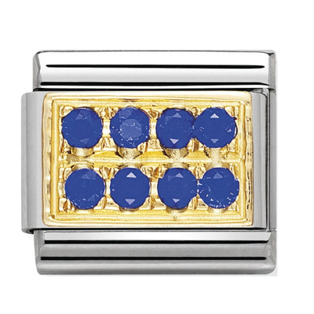 Nomination Charms 18ct Gold and Blue CZ Pave 030314-04