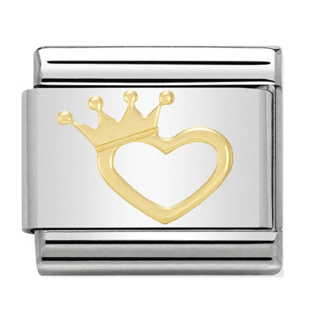 Nomination Charms 18ct Gold Heart with Crown