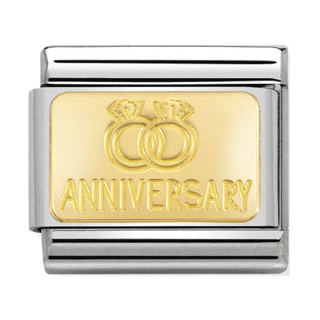 NOMINATION CHARMS 18CT GOLD ANNIVERSARY WITH WEDDING RINGS 030121-32 
