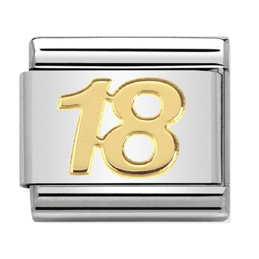 Nomination Charms 18ct Gold Number 18 Charm 030109-34