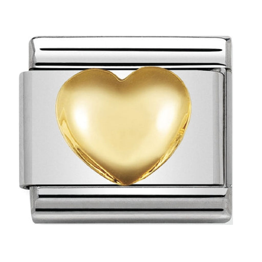 Nomination Charms 18ct Gold Raised Heart Charm 030116-01