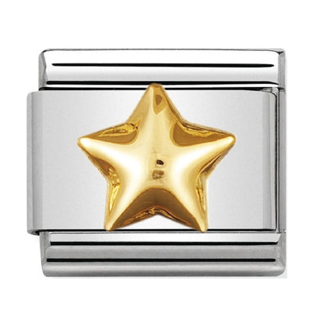 Nomination Gold 18ct Raised Star Charms Classic 030110-12