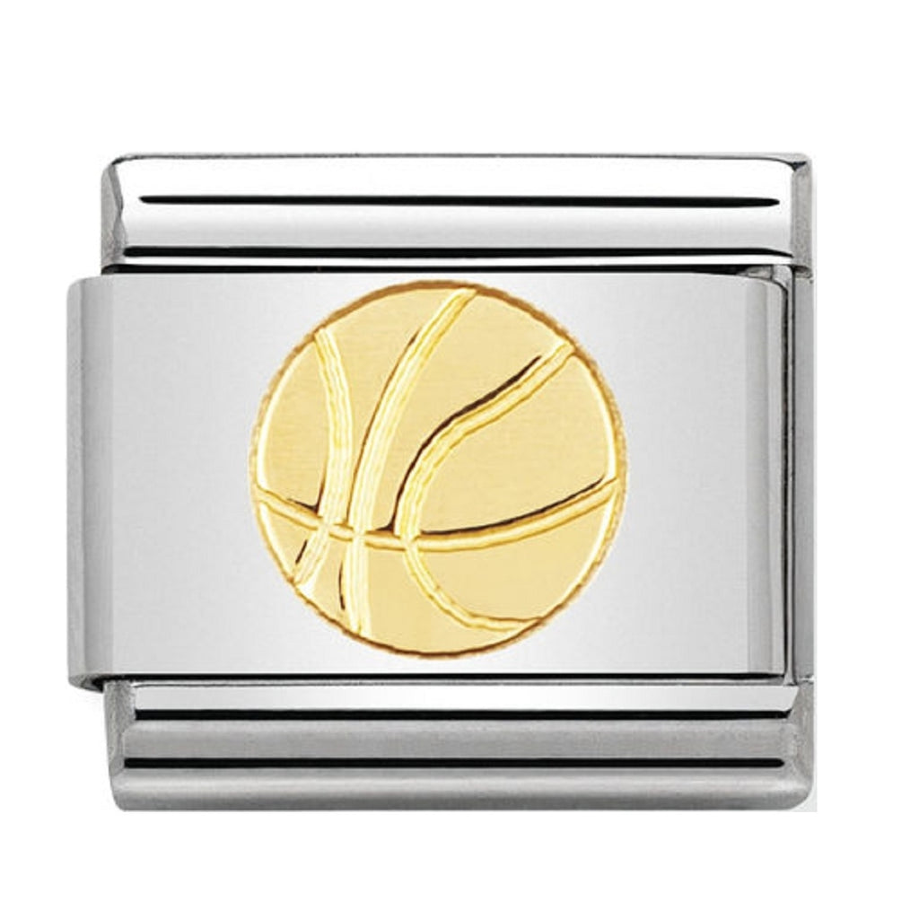 Nomination Link 18ct Gold Basketball 030106-12