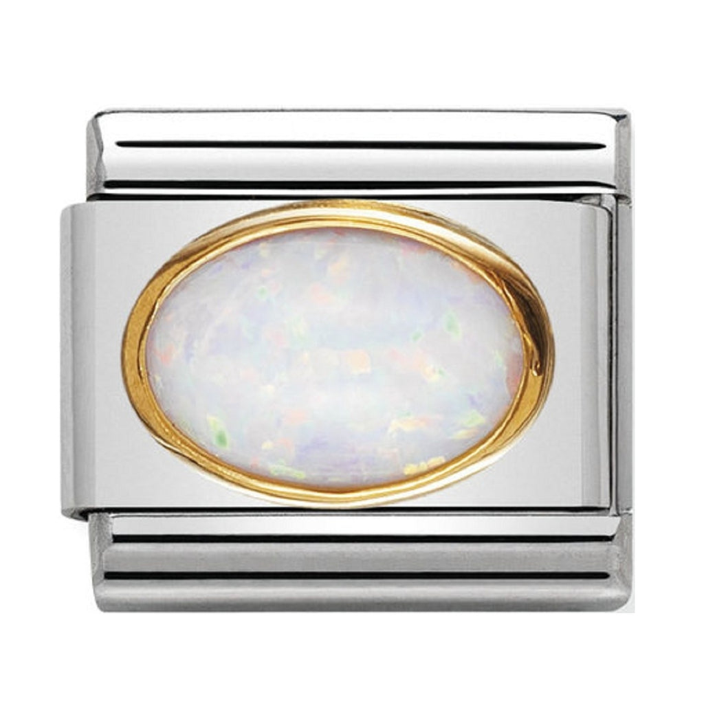 Nomination Charms White Opal Oval with Gold