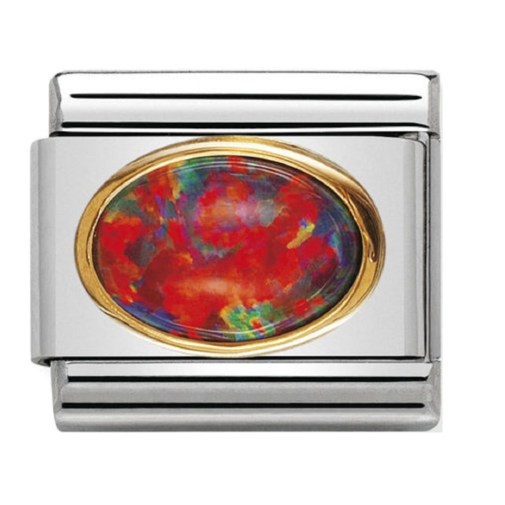 Nomination Charms Red Opal Oval with Gold