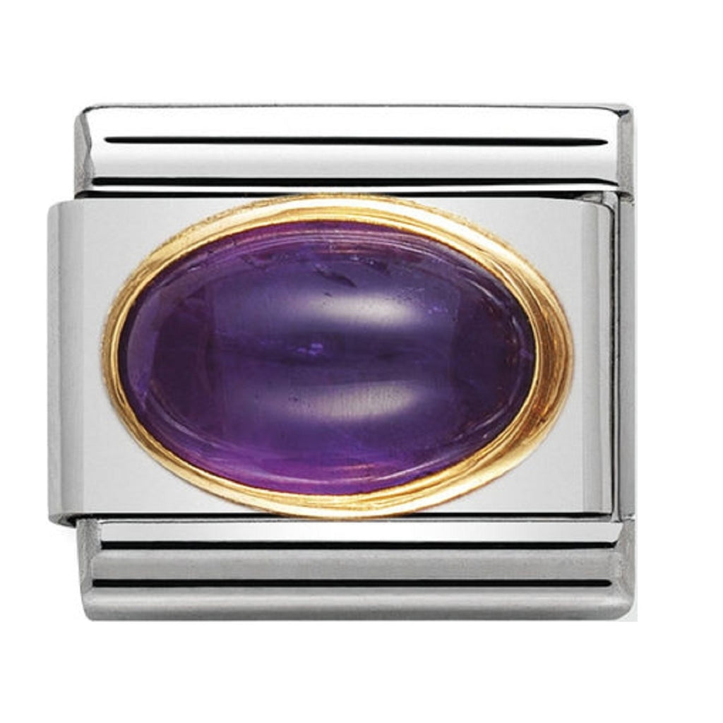Nomination Charms Amethyst Oval with Gold