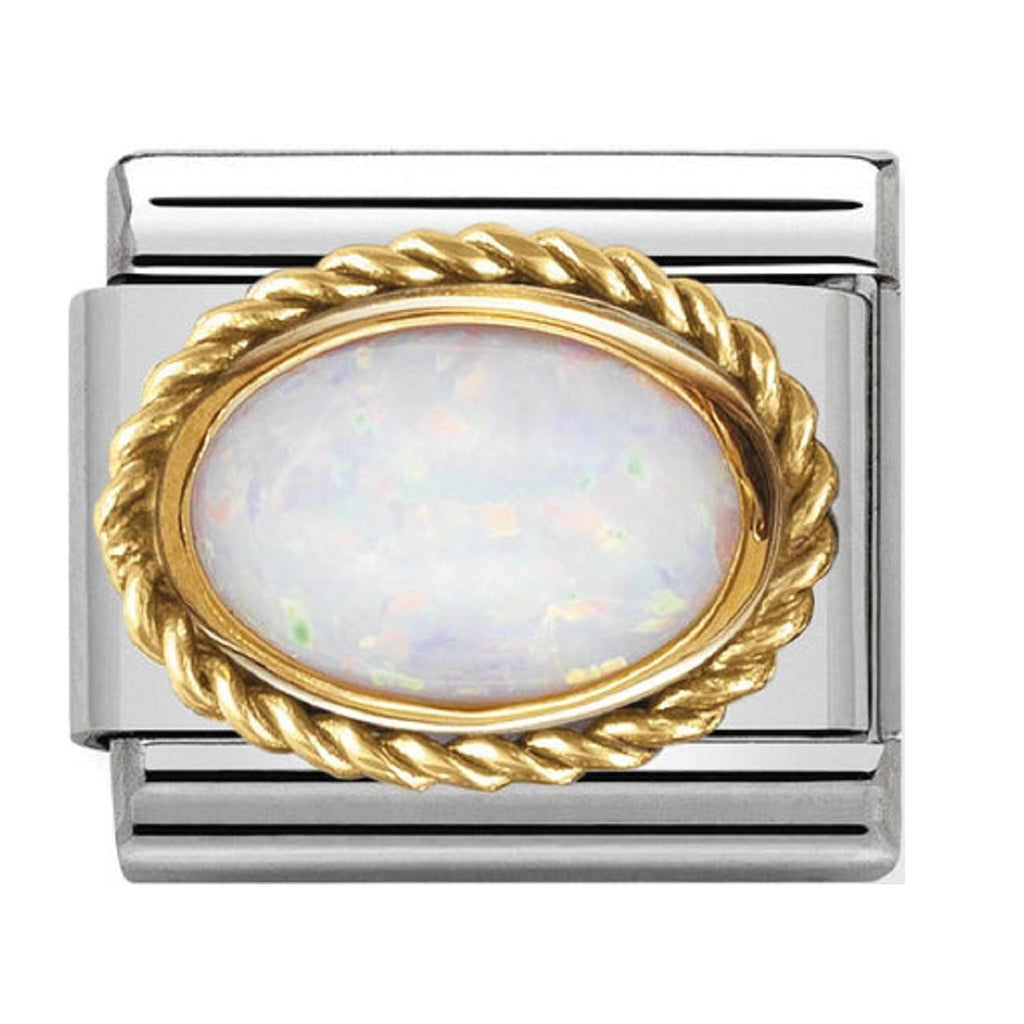 Nomination Charms Oval Opal with Gold Surround