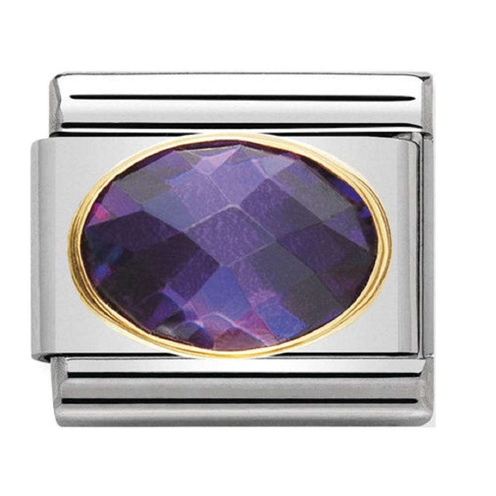 Nomination Charms Purple Oval CZ with Gold