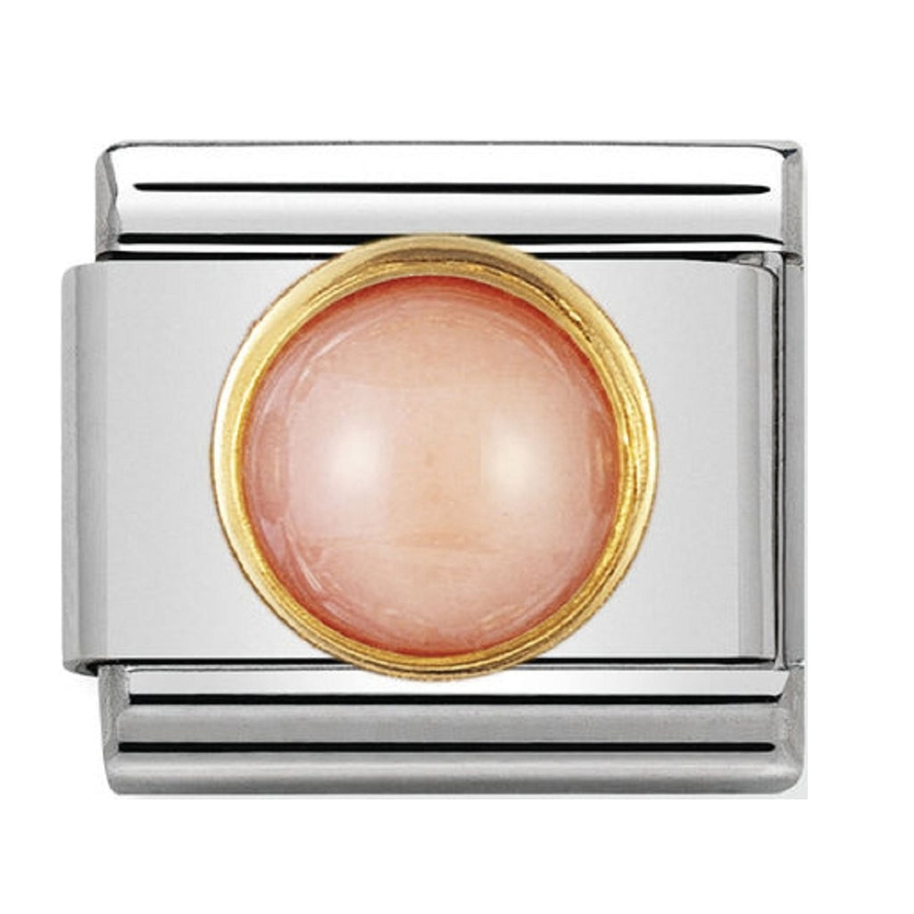 Nomination Charms Round Pink Coral with gold