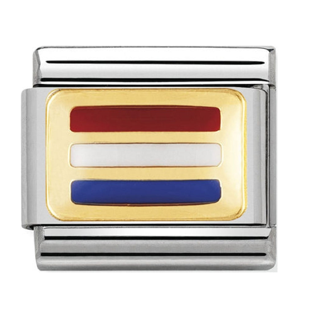 NOMINATION 18CT GOLD AND ENAMEL LUXEMBOURG FLAG CHARM 030234-32 