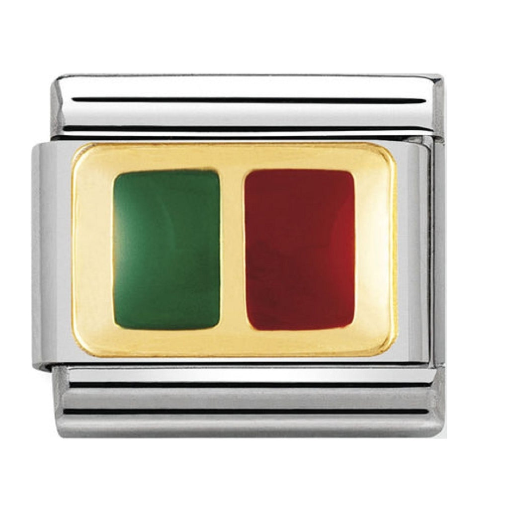 NOMINATION 18CT GOLD AND ENAMEL PORTUGAL FLAG CHARM 030234-17