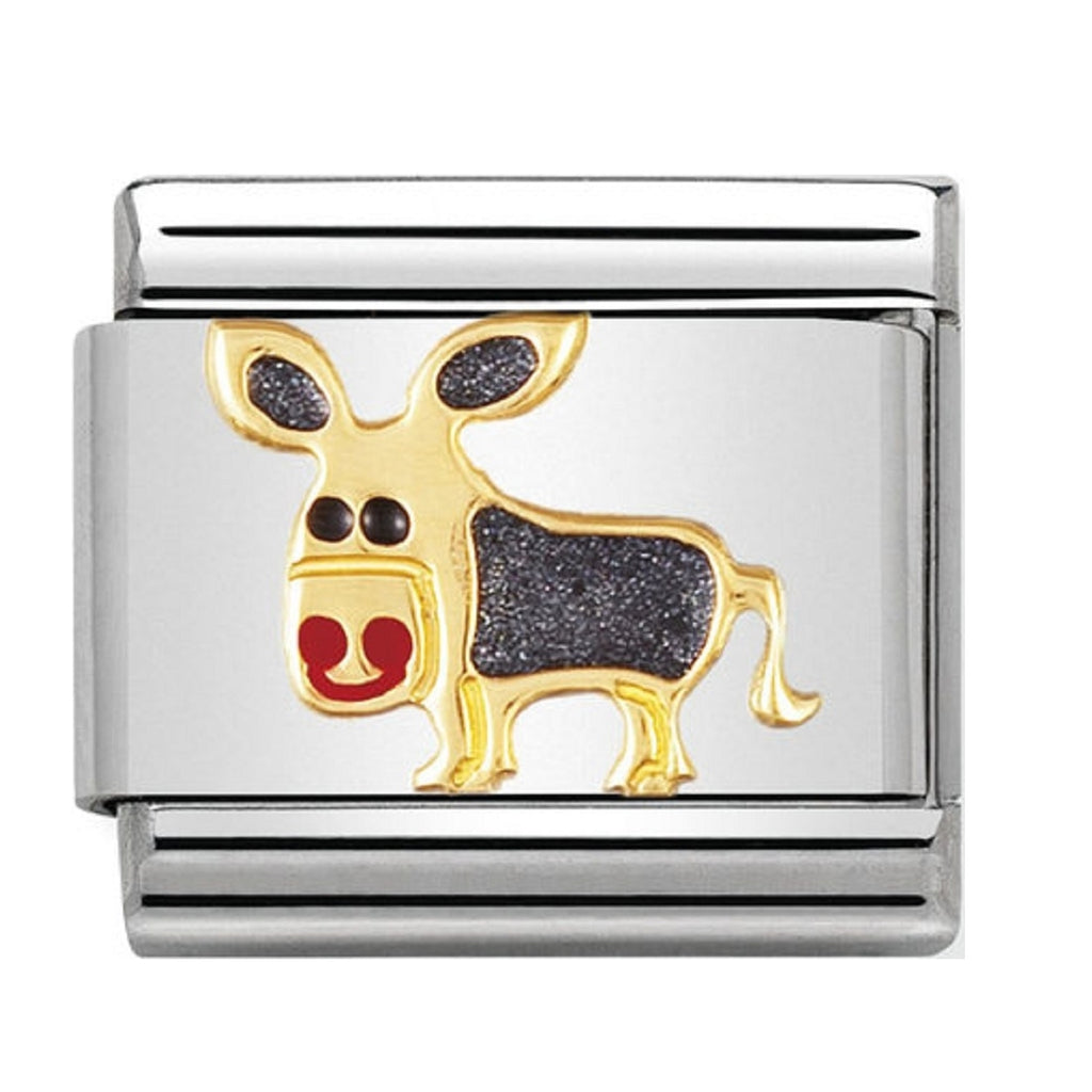 Nomination Charms 18ct and Enamel Donkey