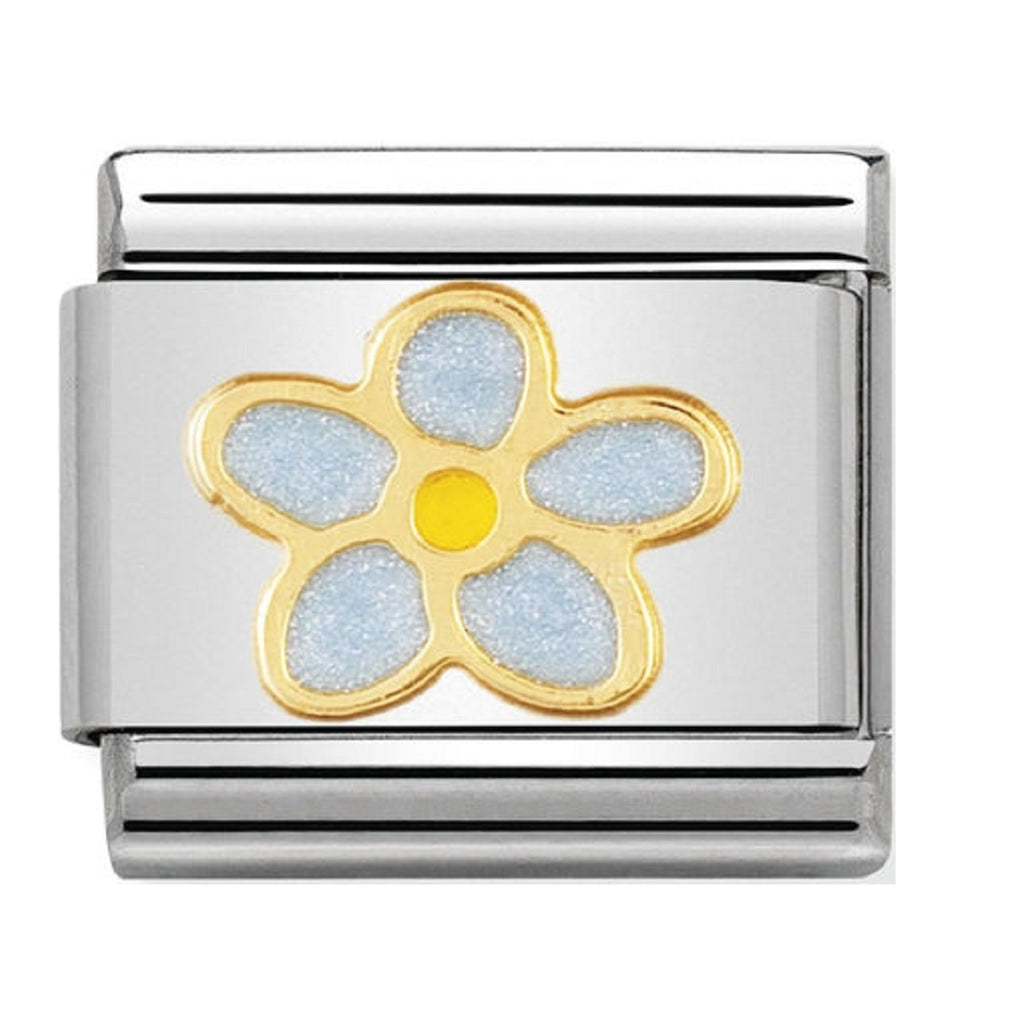 Nomination Charms 18ct and Enamel Flower Forget-me-not