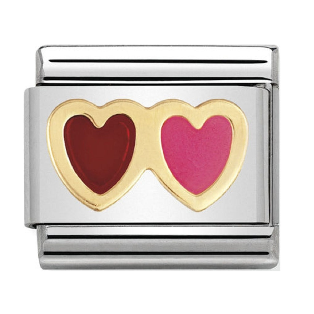 Nomination Charms 18ct and Enamel Hearts