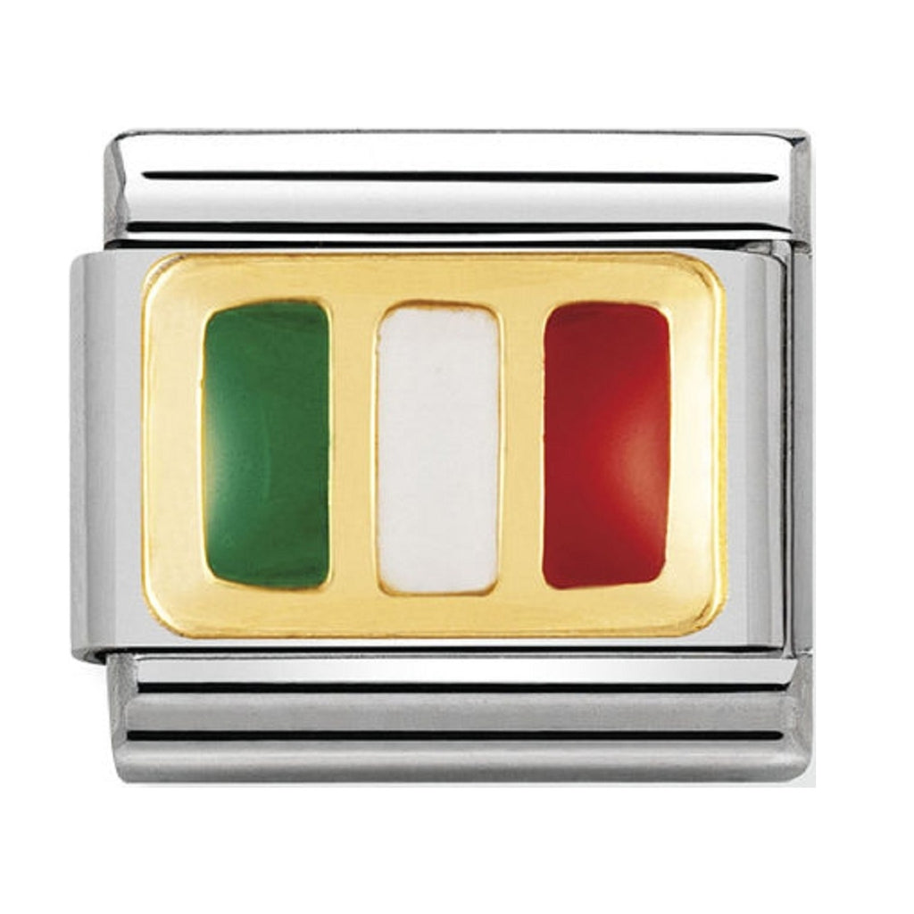Nomination Charms 18ct and Enamel Italy Flag