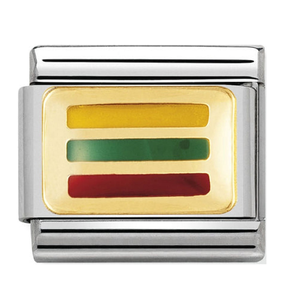 Nomination Charms 18ct and Enamel Lithuania Flag