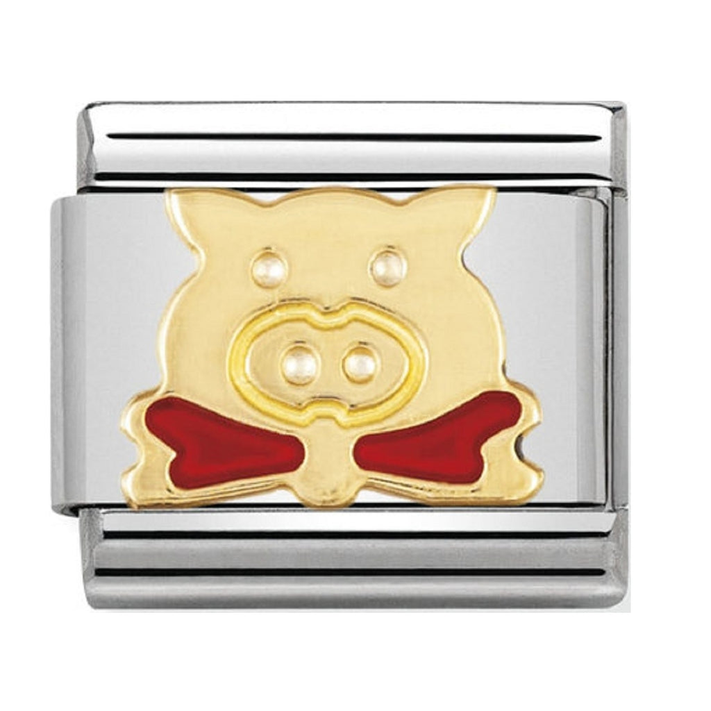 Nomination Charms 18ct and Enamel Piggy