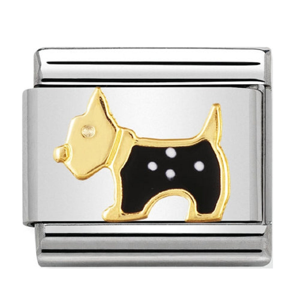 Nomination Charms 18ct and Enamel Scottie Dog