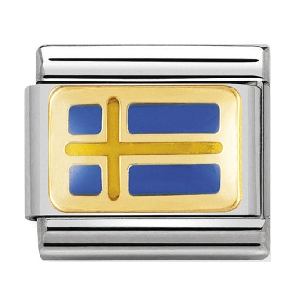 Nomination Charms 18ct and Enamel Sweden Flag