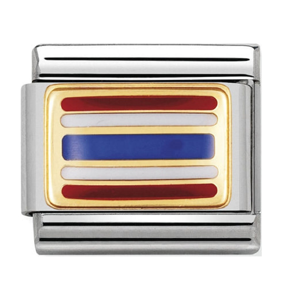 Nomination Charms 18ct and Enamel Thailand Flag
