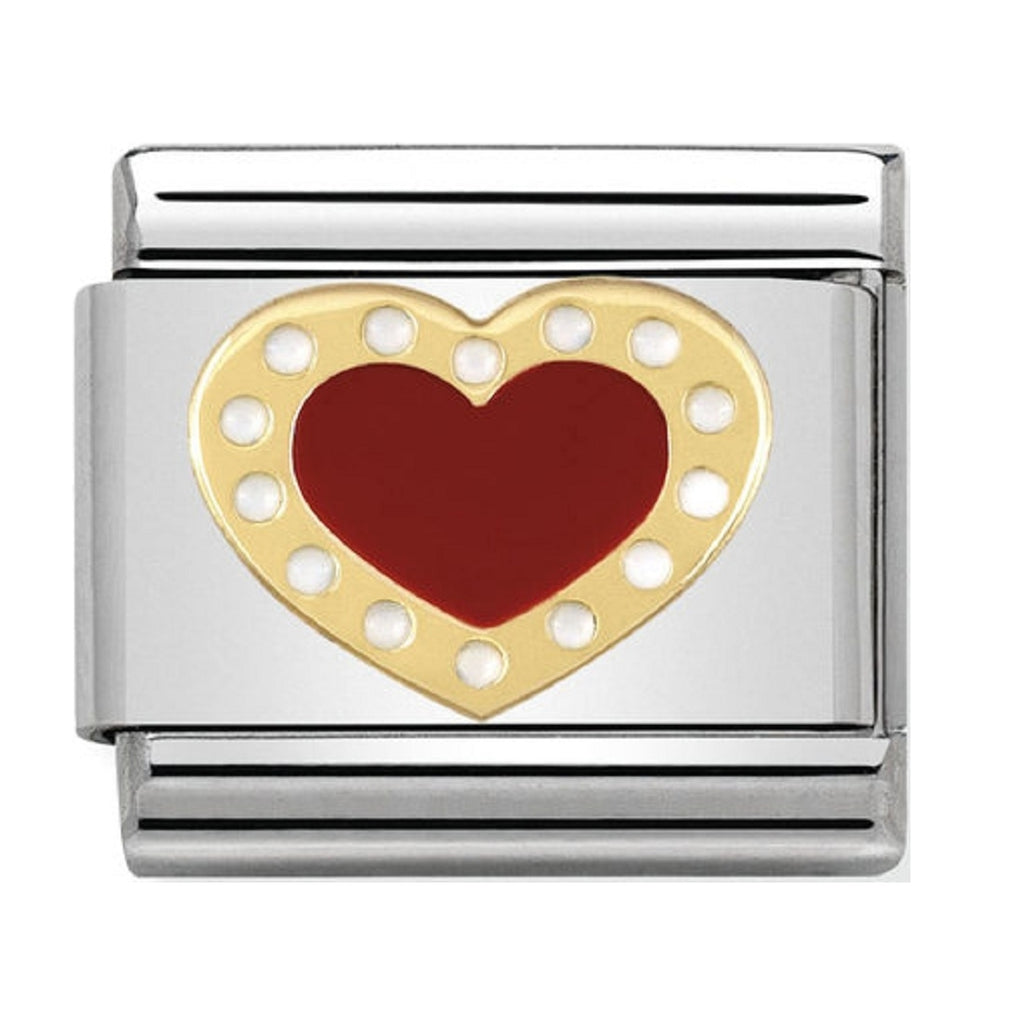 Nomination Charms 18ct and Red Enamel Heart