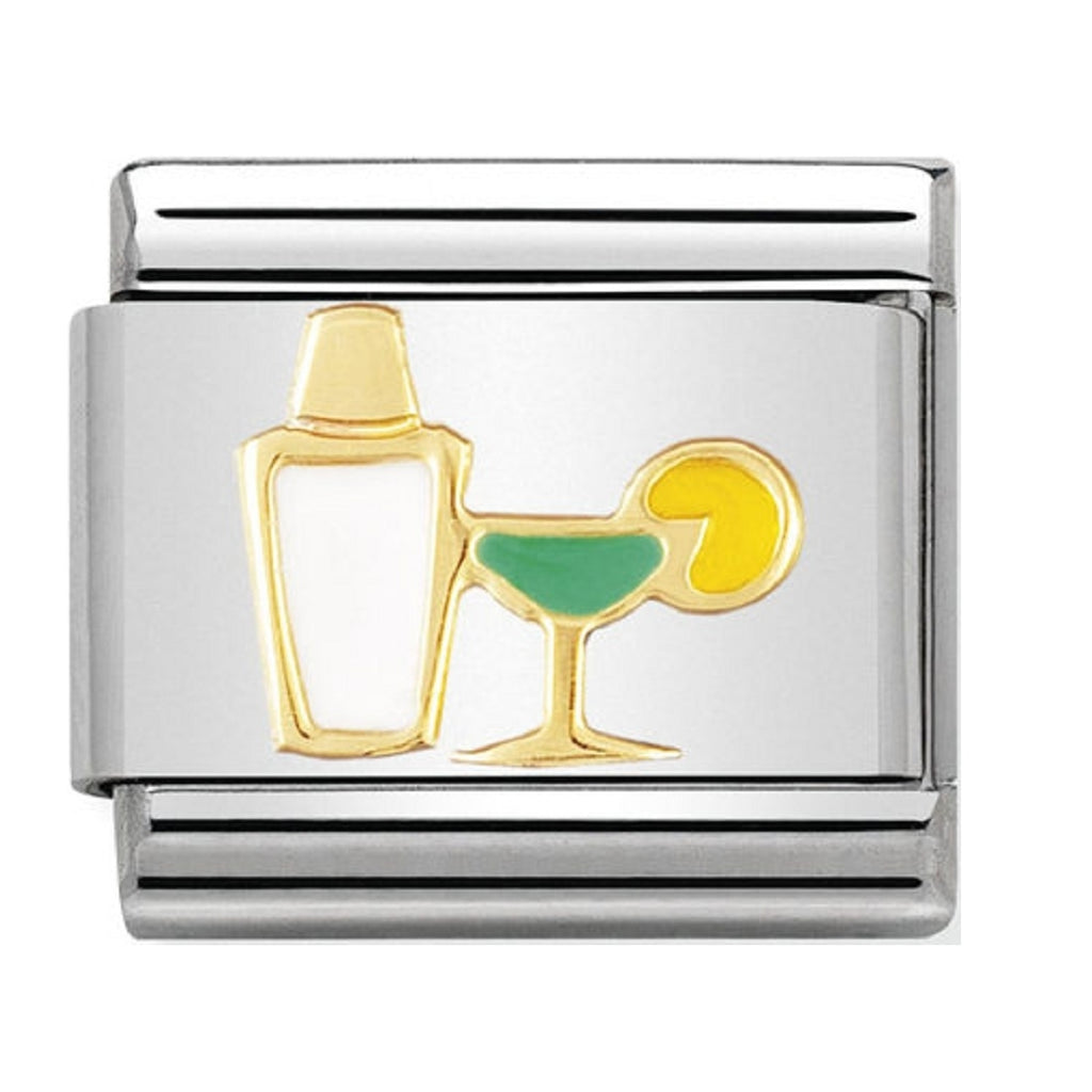 Nomination Charms 18ct Gold and Enamel Cocktail Shaker