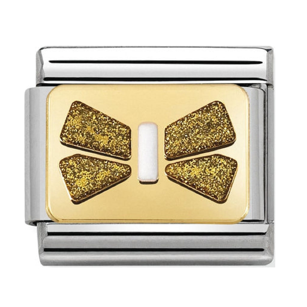 NOMINATION CHARMS 18CT GOLD AND ENAMEL GOLD BOW