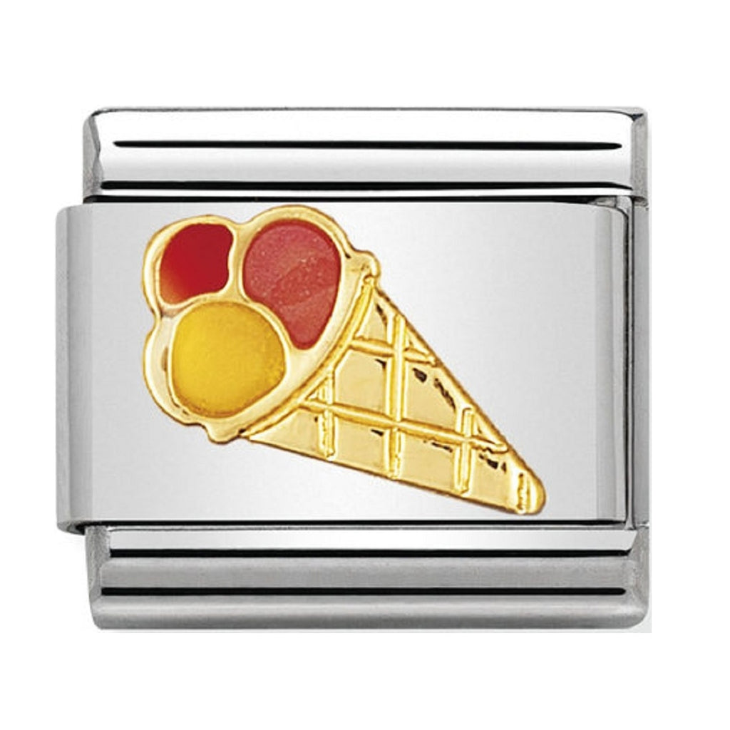 Nomination Charms 18ct Gold and Enamel Ice Cream